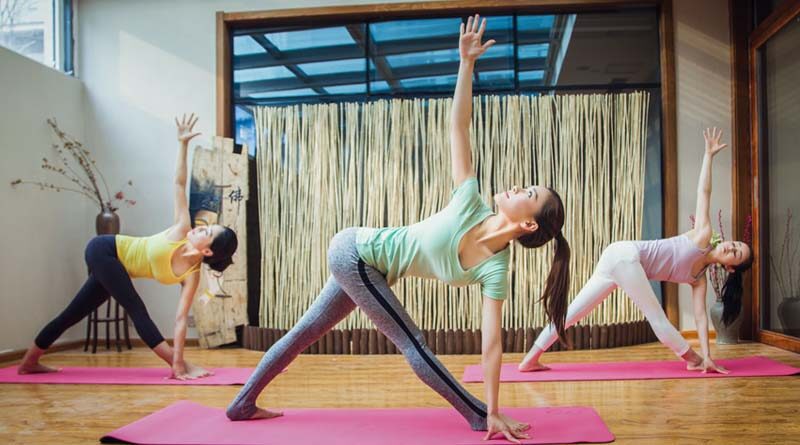 women yoga poses together for begineer