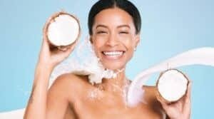 coconut oil baths benefits for youthful skin