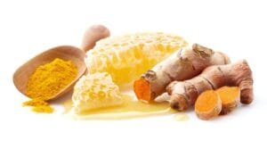 ingredients of turmeric and honey soap